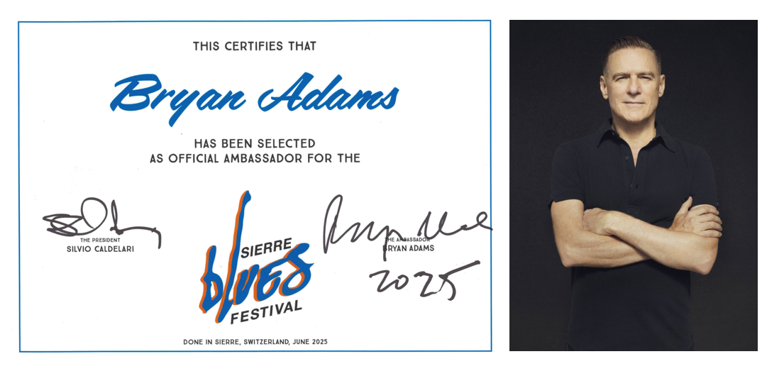 Bryan Adams Ambassador for the Sierre Blues Festival